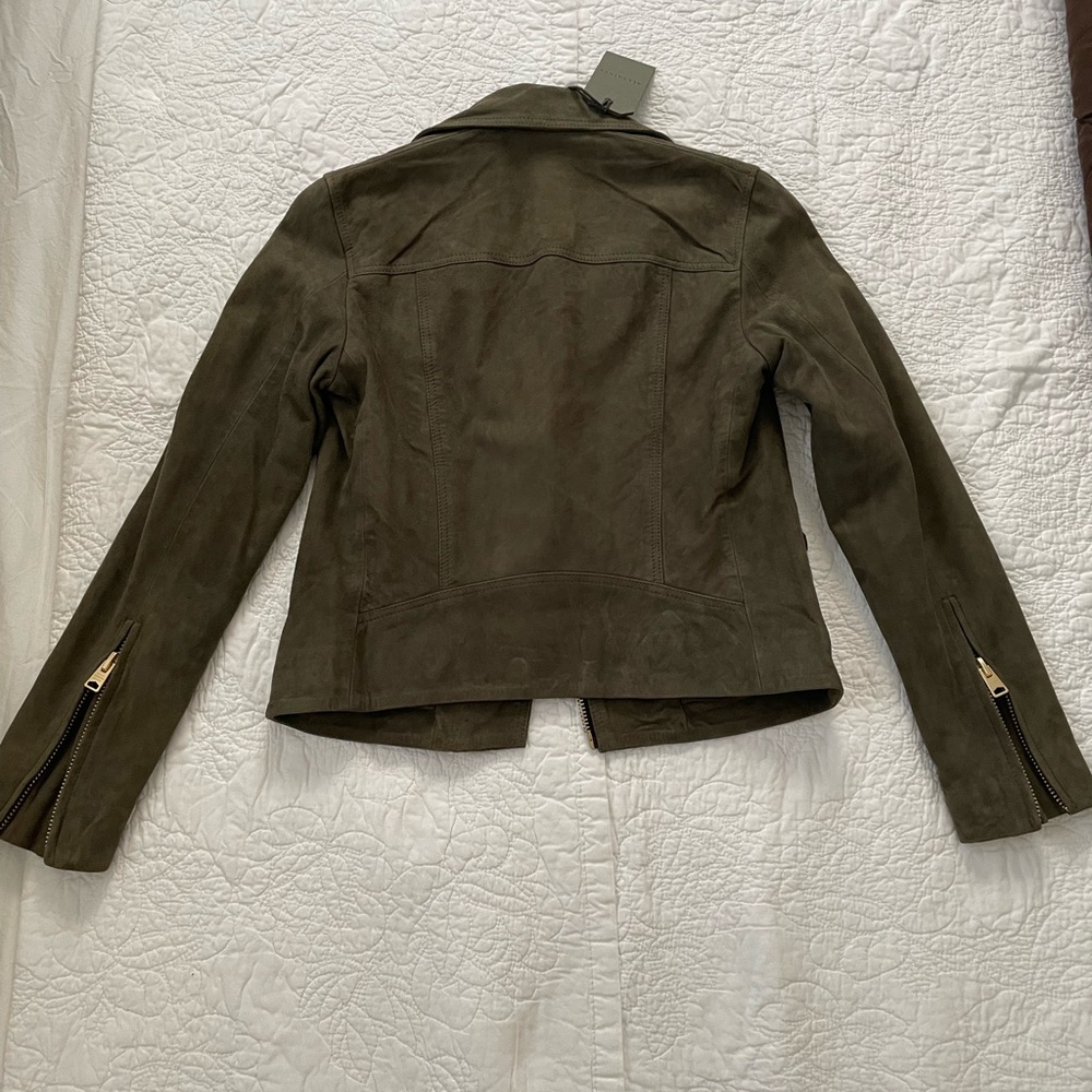 ALLSAINTS Suede Dalby Biker Leather Jacket Brand anew with Tags, US Size 4 - Picture 7 of 9